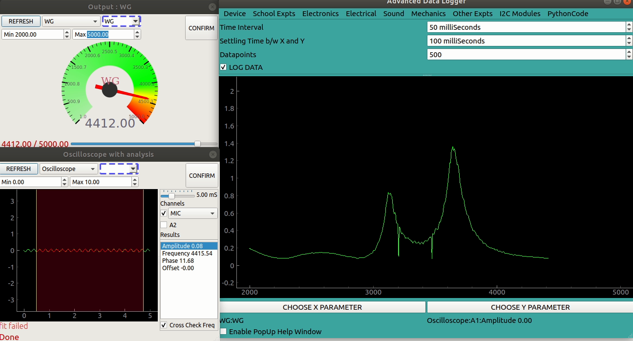 Advanced data logger Piezo response